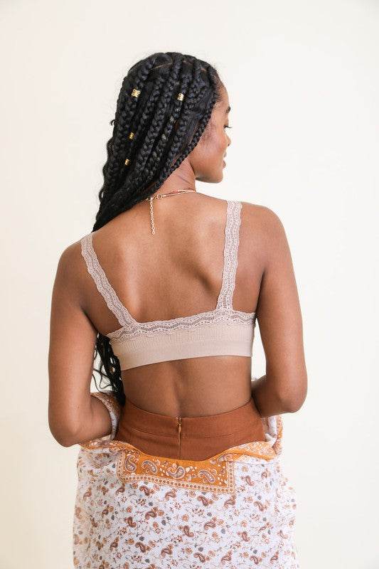Lace Trim Padded Bralette - Shop Style & More | Fresh Looks, Everyday Deals & Free Shipping