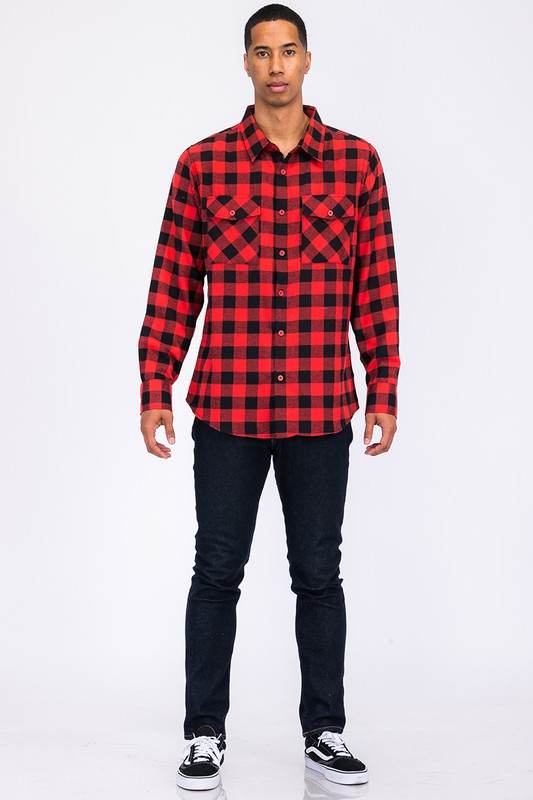 Regular Fit Checker Plaid Flannel Long Sleeve - Shop Style & More | Fresh Looks, Everyday Deals & Free Shipping
