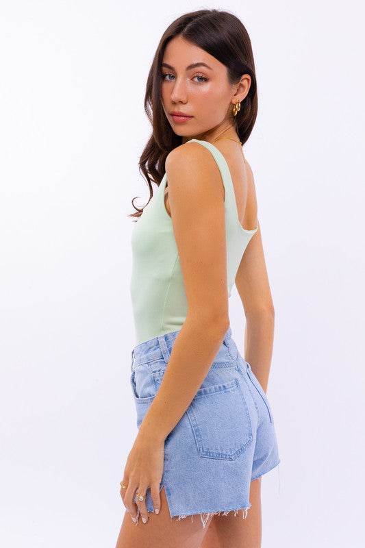 Square Neck Tank Bodysuit - Shop Style & More | Fresh Looks, Everyday Deals & Free Shipping