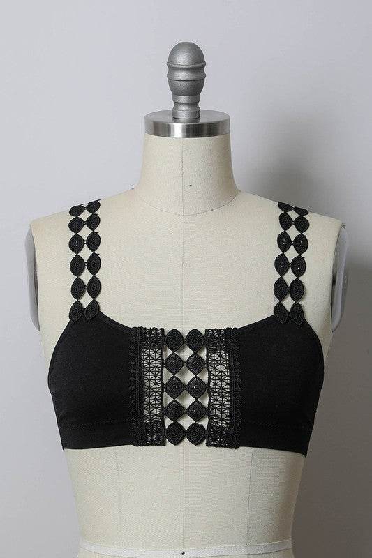 Boho Eye Lace Applique Bralette - Shop Style & More | Fresh Looks, Everyday Deals & Free Shipping