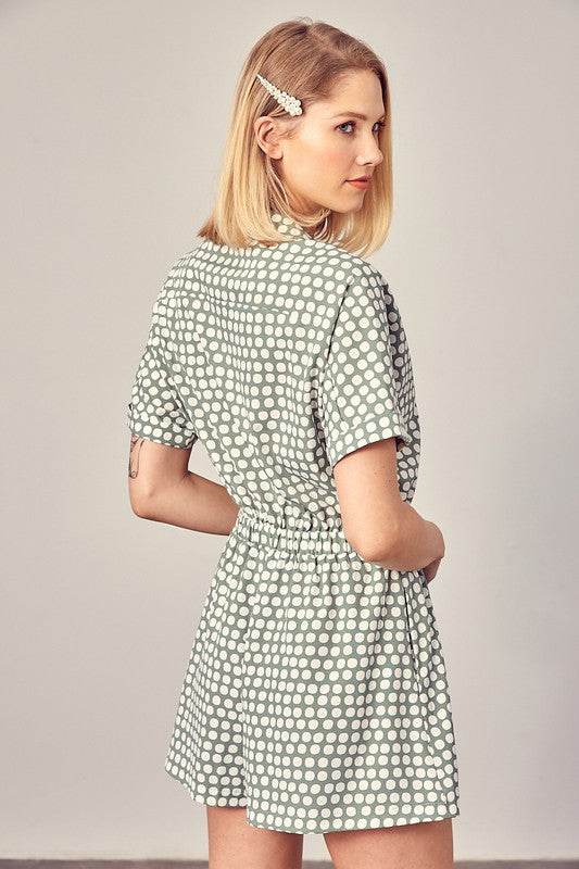 Collared Overlap Polka Dot Romper - Shop Style & More | Fresh Looks, Everyday Deals & Free Shipping