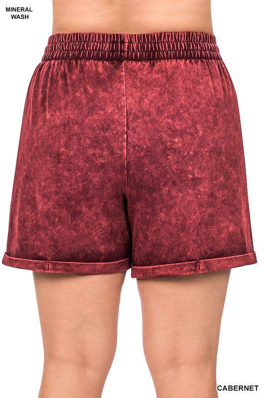 Plus Mineral Wash Drawstring Cuffed Shorts - Shop Style & More | Fresh Looks, Everyday Deals & Free Shipping
