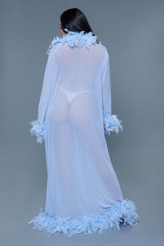 Glamour Boa Feather Trim Robe - Shop Style & More | Fresh Looks, Everyday Deals & Free Shipping