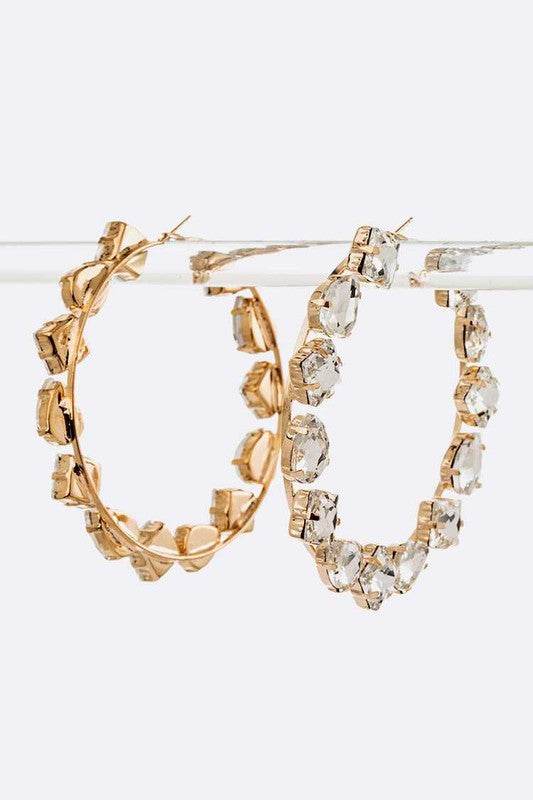 Oversize Bejeweled Hoop Earrings - Shop Style & More | Fresh Looks, Everyday Deals & Free Shipping