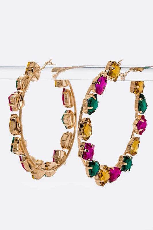 Oversize Bejeweled Hoop Earrings - Shop Style & More | Fresh Looks, Everyday Deals & Free Shipping