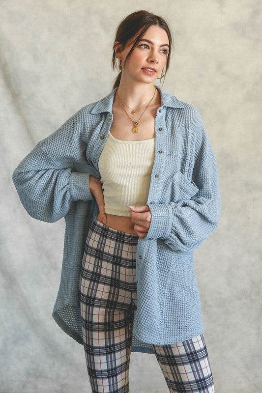 Soft Thermal Knit Shacket Top - Shop Style & More | Fresh Looks, Everyday Deals & Free Shipping