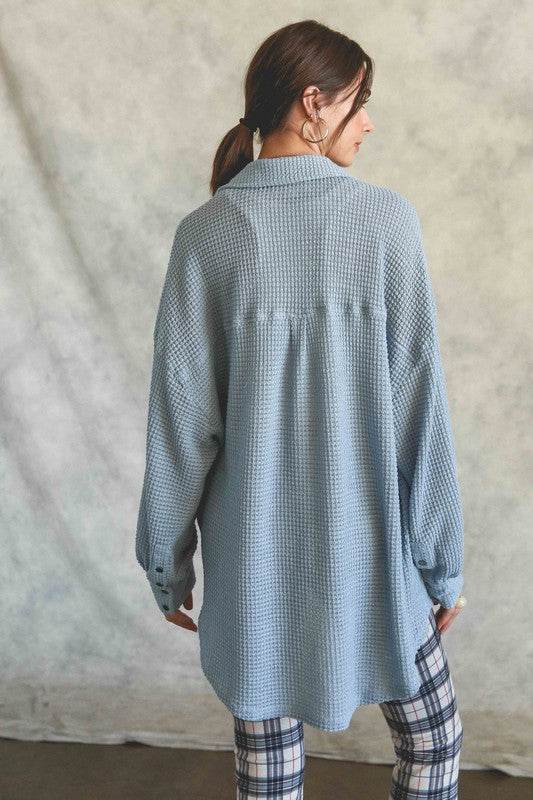 Soft Thermal Knit Shacket Top - Shop Style & More | Fresh Looks, Everyday Deals & Free Shipping