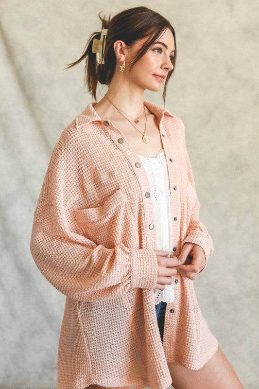 Soft Thermal Knit Shacket Top - Shop Style & More | Fresh Looks, Everyday Deals & Free Shipping