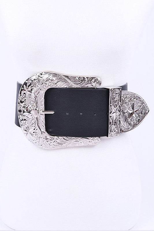 Plus Size Engraved Buckle Oversize Statement Belt - Shop Style & More | Fresh Looks, Everyday Deals & Free Shipping