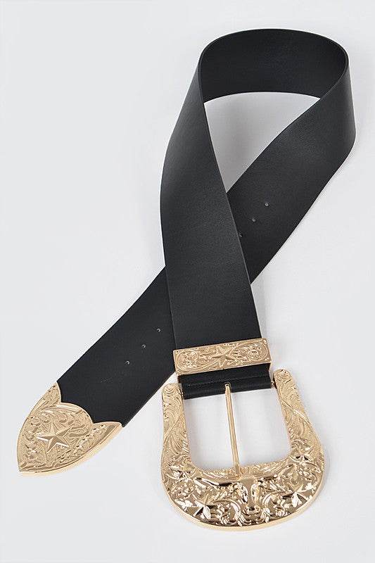 Plus Size Engraved Buckle Oversize Statement Belt - Shop Style & More | Fresh Looks, Everyday Deals & Free Shipping