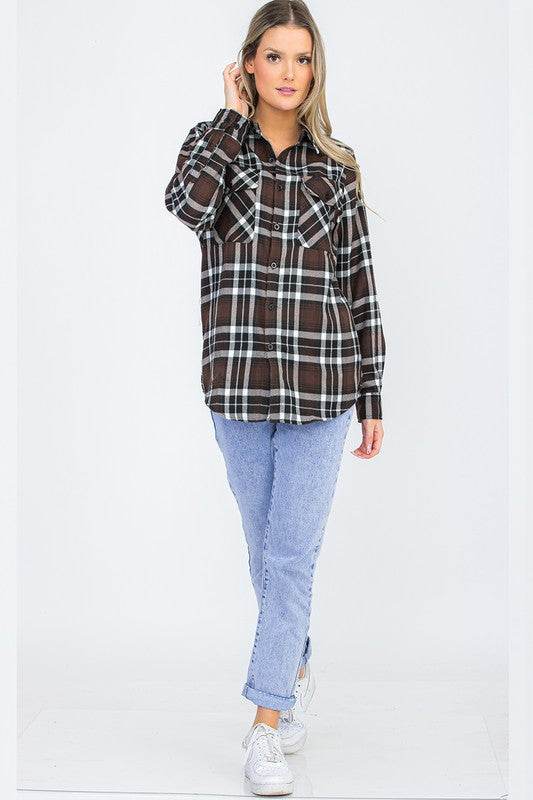 Womens Boyfriend Flannel Shirt S-L ONLY - Shop Style & More | Fresh Looks, Everyday Deals & Free Shipping