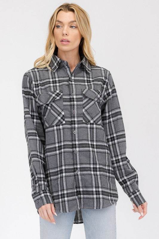 Womens Boyfriend Long Sleeve Flannel - Shop Style & More | Fresh Looks, Everyday Deals & Free Shipping