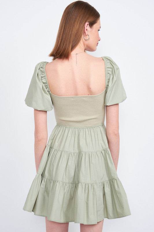 PUFF SLEEVE BABY DOLL MINI DRESS - Shop Style & More | Fresh Looks, Everyday Deals & Free Shipping