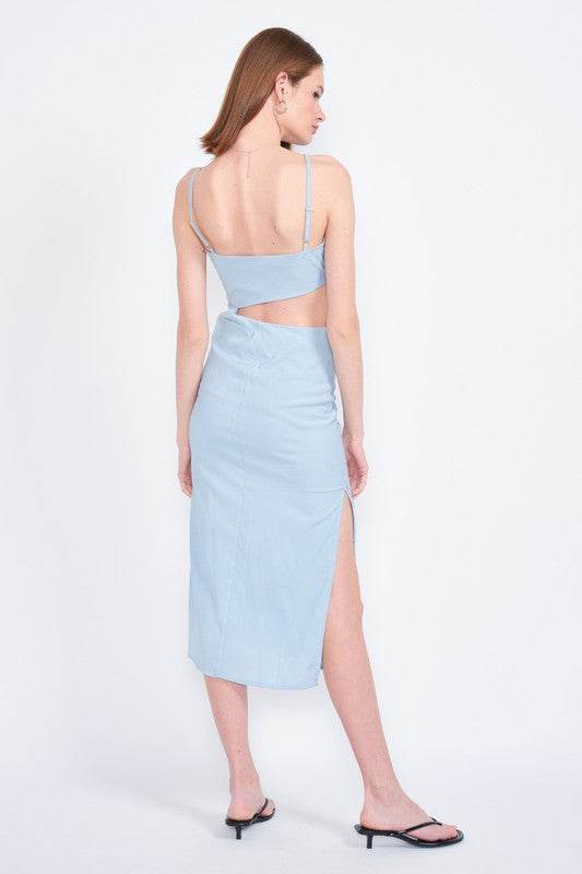 SPAGHETTI STRAP MIDI DRESS WITH WAIST CUT OUT - Shop Style & More | Fresh Looks, Everyday Deals & Free Shipping