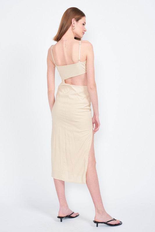 SPAGHETTI STRAP MIDI DRESS WITH WAIST CUT OUT - Shop Style & More | Fresh Looks, Everyday Deals & Free Shipping