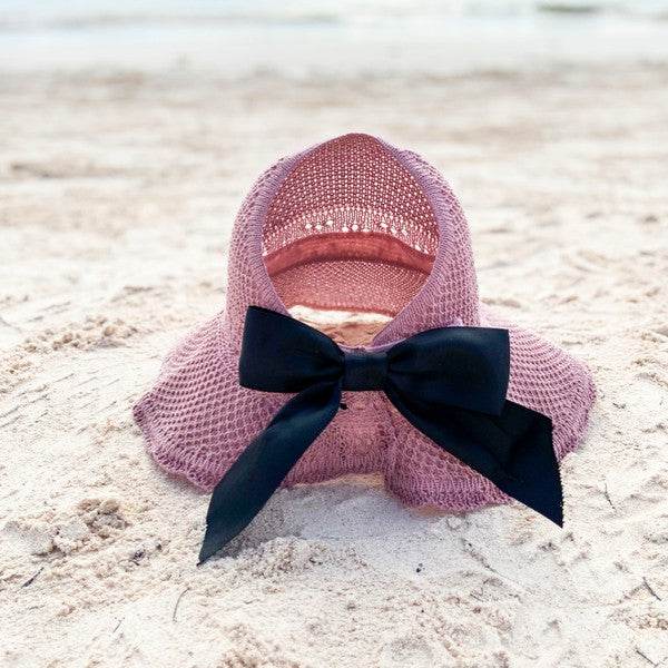 Satin Bow Foldable Summer Sun Visor - Shop Style & More | Fresh Looks, Everyday Deals & Free Shipping