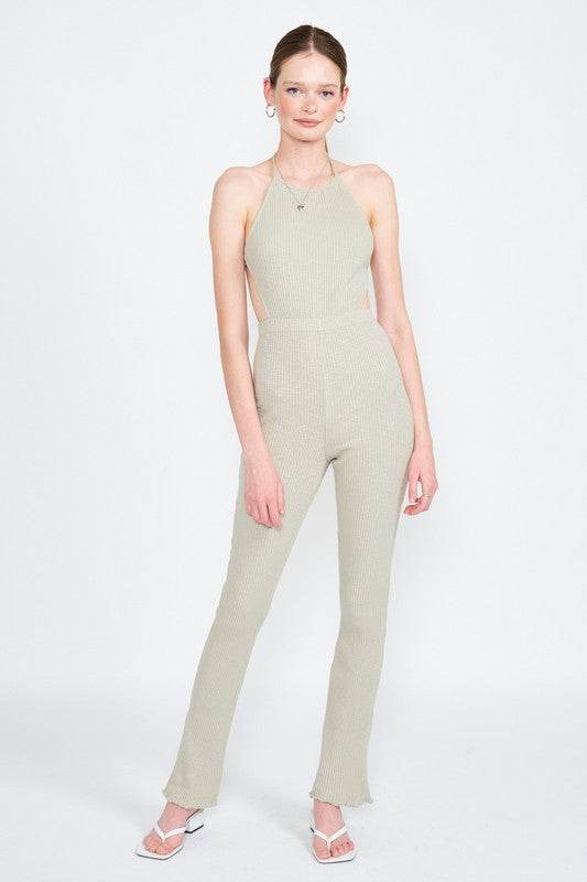 HALTER NECK JUMPSUIT WITH OPEN BACK - Shop Style & More | Fresh Looks, Everyday Deals & Free Shipping