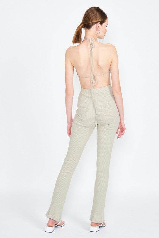 HALTER NECK JUMPSUIT WITH OPEN BACK - Shop Style & More | Fresh Looks, Everyday Deals & Free Shipping