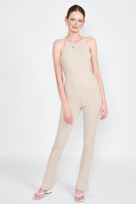HALTER NECK JUMPSUIT WITH OPEN BACK - Shop Style & More | Fresh Looks, Everyday Deals & Free Shipping