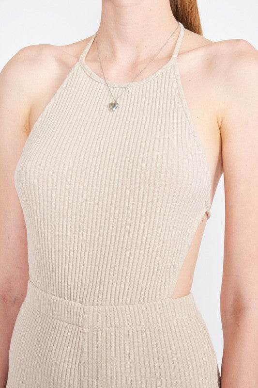 HALTER NECK JUMPSUIT WITH OPEN BACK - Shop Style & More | Fresh Looks, Everyday Deals & Free Shipping