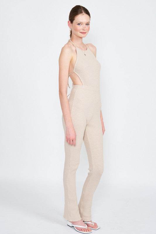 HALTER NECK JUMPSUIT WITH OPEN BACK - Shop Style & More | Fresh Looks, Everyday Deals & Free Shipping