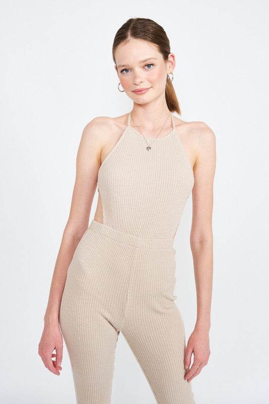 HALTER NECK JUMPSUIT WITH OPEN BACK - Shop Style & More | Fresh Looks, Everyday Deals & Free Shipping