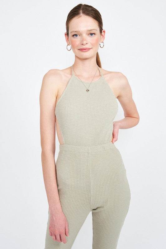 HALTER NECK JUMPSUIT WITH OPEN BACK - Shop Style & More | Fresh Looks, Everyday Deals & Free Shipping