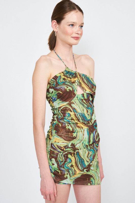 HALTER NECK DRAPED MINI DRESS - Shop Style & More | Fresh Looks, Everyday Deals & Free Shipping