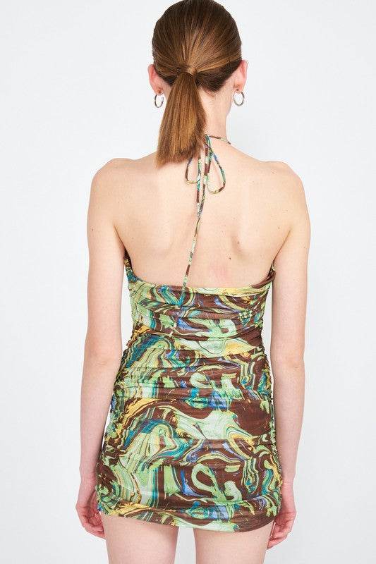 HALTER NECK DRAPED MINI DRESS - Shop Style & More | Fresh Looks, Everyday Deals & Free Shipping