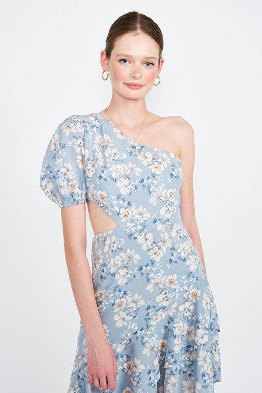 ASYMMETRIC ONE SHOULDER DRESS WITH CUT OUT - Shop Style & More | Fresh Looks, Everyday Deals & Free Shipping