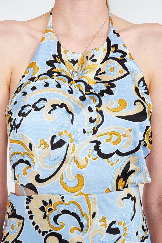 PRINTED HALTER NECK MAXI DRESS - Shop Style & More | Fresh Looks, Everyday Deals & Free Shipping