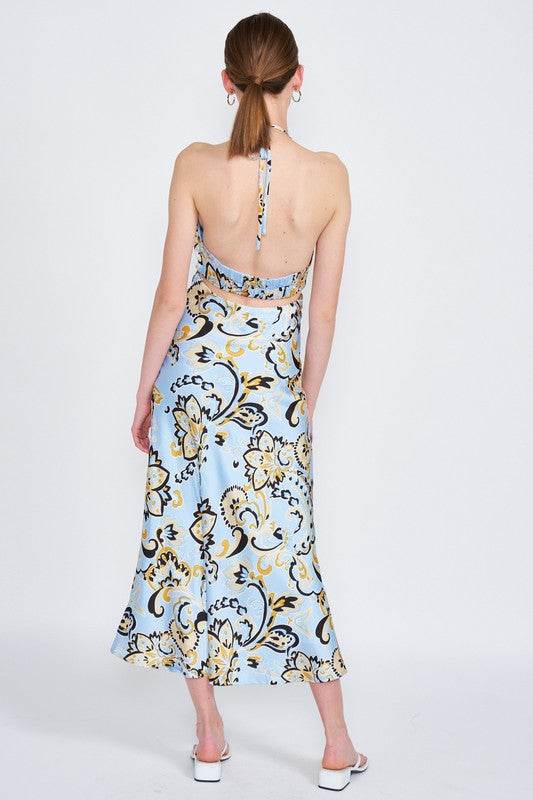 PRINTED HALTER NECK MAXI DRESS - Shop Style & More | Fresh Looks, Everyday Deals & Free Shipping
