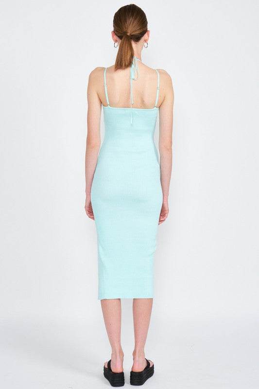 SPAGHETTI STRAP MIDI DRESS WITH SLIT - Shop Style & More | Fresh Looks, Everyday Deals & Free Shipping