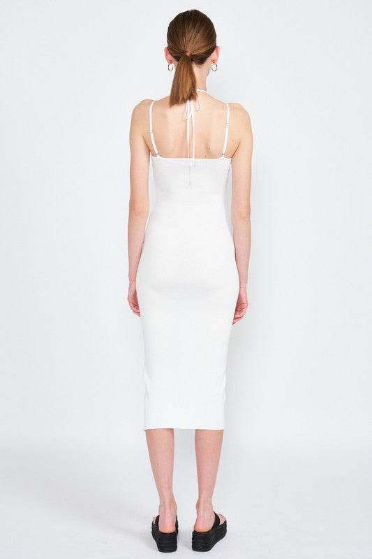 SPAGHETTI STRAP MIDI DRESS WITH SLIT - Shop Style & More | Fresh Looks, Everyday Deals & Free Shipping