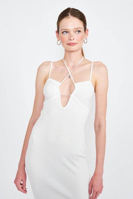 SPAGHETTI STRAP MIDI DRESS WITH SLIT - Shop Style & More | Fresh Looks, Everyday Deals & Free Shipping