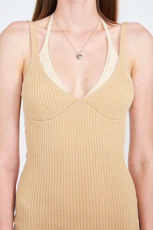 COLOR BLOCK V NECK MINI DRESS - Shop Style & More | Fresh Looks, Everyday Deals & Free Shipping