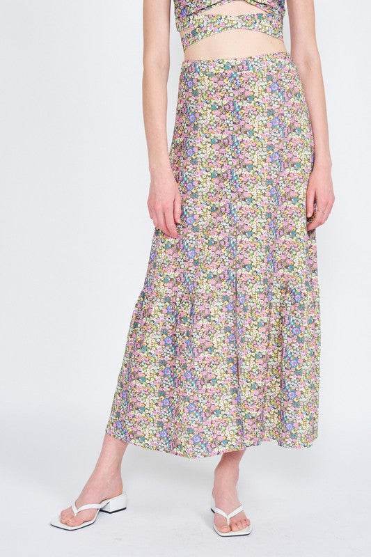 BUTTON UP FLORAL MAXI SKIRT - Shop Style & More | Fresh Looks, Everyday Deals & Free Shipping