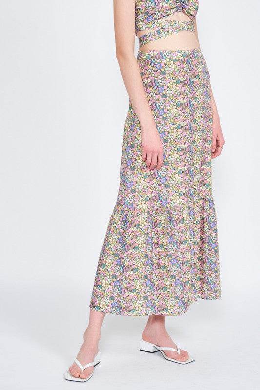 BUTTON UP FLORAL MAXI SKIRT - Shop Style & More | Fresh Looks, Everyday Deals & Free Shipping