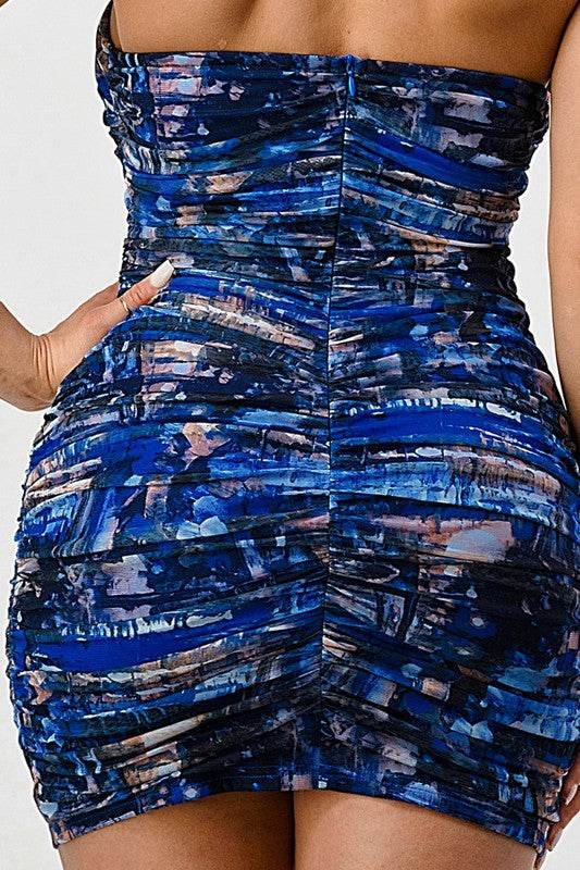 DEEP OCEAN PRINT MINI BODYCON DRESS - Shop Style & More | Fresh Looks, Everyday Deals & Free Shipping