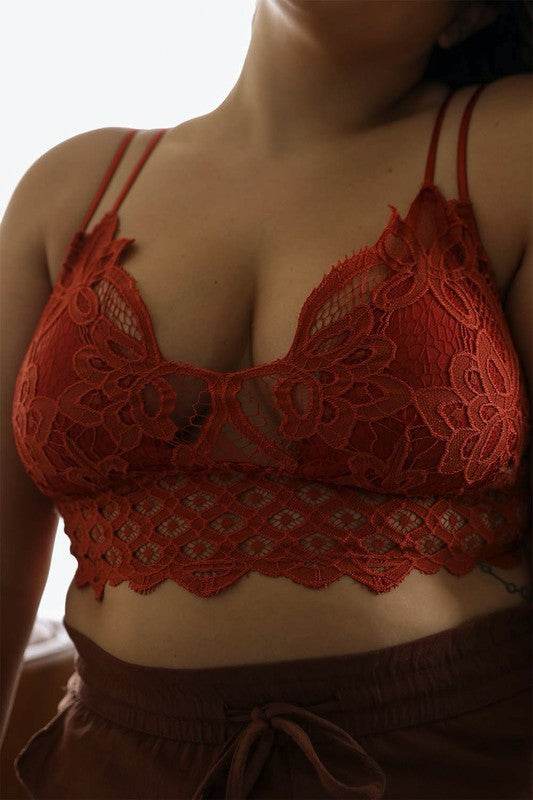 X-Large Padded Crochet Lace Longline Bralette - Shop Style & More | Fresh Looks, Everyday Deals & Free Shipping
