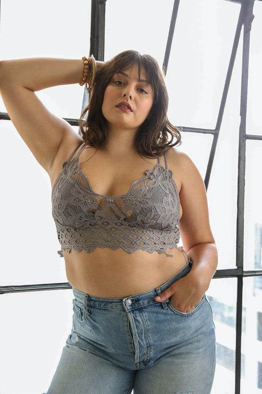 X-Large Padded Crochet Lace Longline Bralette - Shop Style & More | Fresh Looks, Everyday Deals & Free Shipping