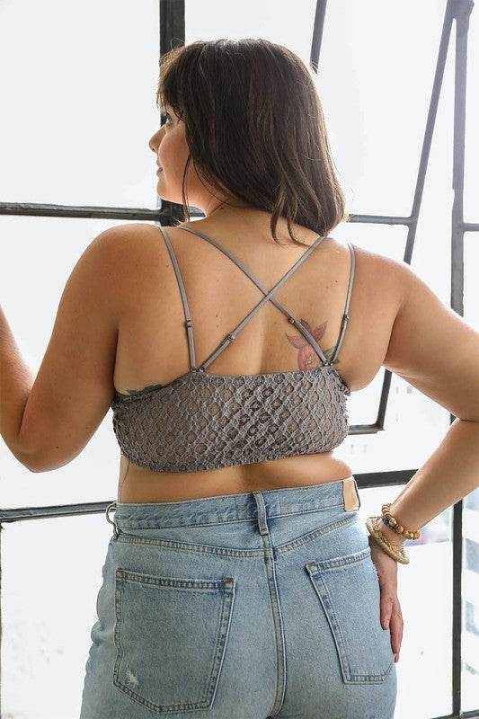 X-Large Padded Crochet Lace Longline Bralette - Shop Style & More | Fresh Looks, Everyday Deals & Free Shipping