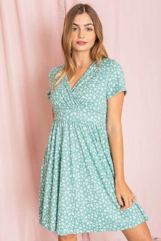 Surplice Ditsy Floral Midi Dress - Shop Style & More | Fresh Looks, Everyday Deals & Free Shipping