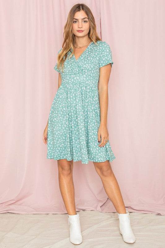 Surplice Ditsy Floral Midi Dress - Shop Style & More | Fresh Looks, Everyday Deals & Free Shipping