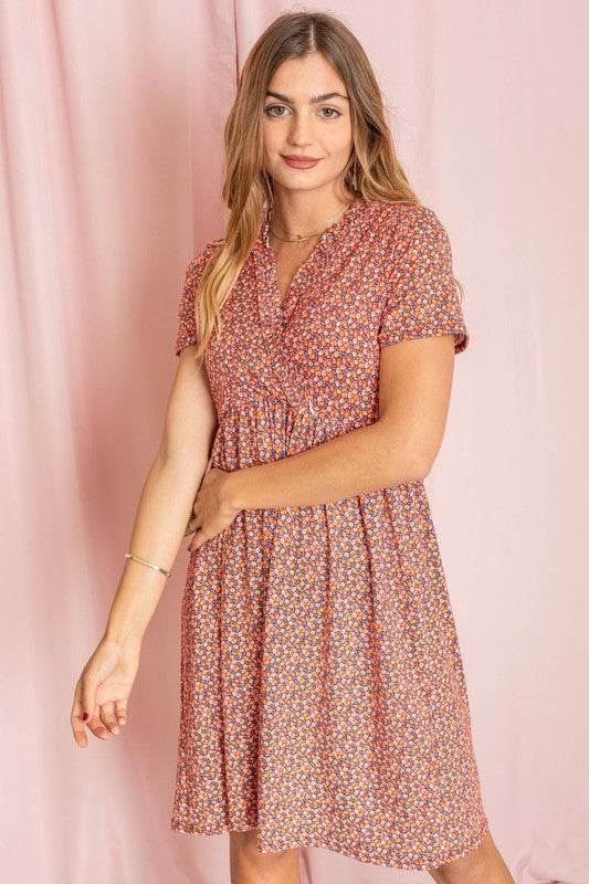 Floral Surplice Ruffle Hem Dress - Shop Style & More | Fresh Looks, Everyday Deals & Free Shipping