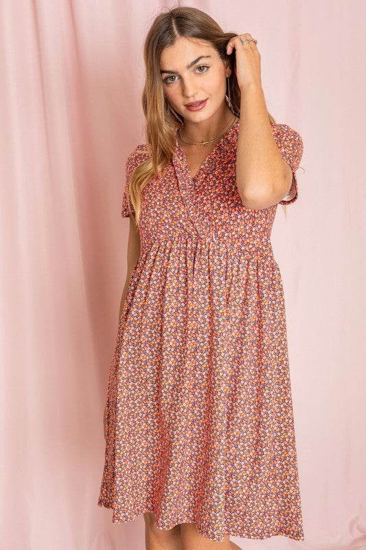 Floral Surplice Ruffle Hem Dress - Shop Style & More | Fresh Looks, Everyday Deals & Free Shipping