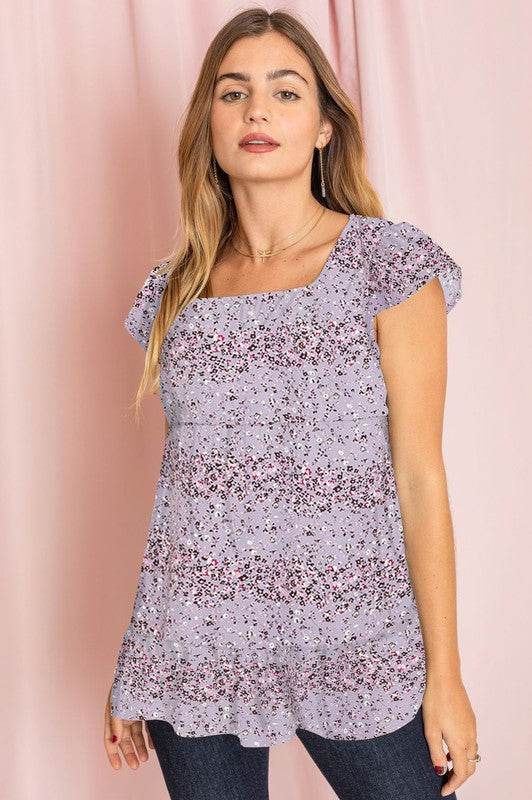 Ditsy Floral Ruffle Hem Blouse - Shop Style & More | Fresh Looks, Everyday Deals & Free Shipping