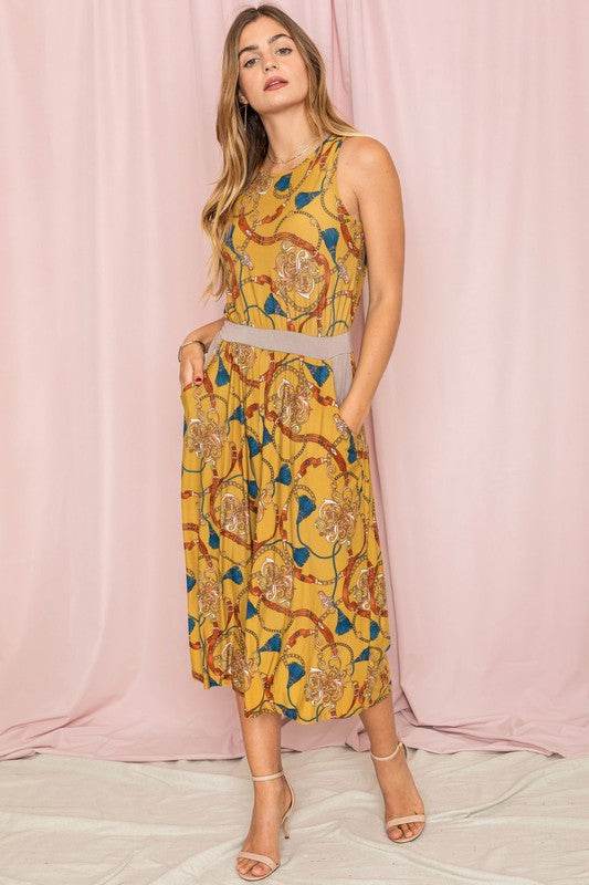 Blouson Chain Tassel Print Cropped Jumpsuit - Shop Style & More | Fresh Looks, Everyday Deals & Free Shipping