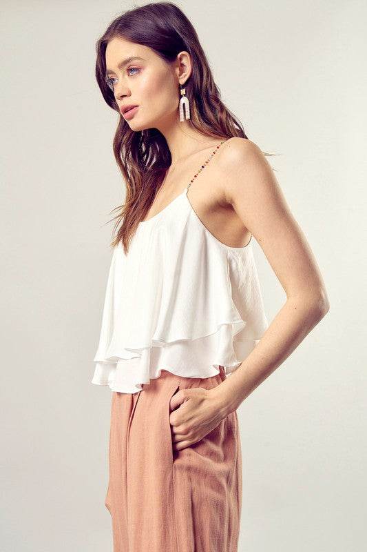 Beaded Shoulder Strap Cami Top - Shop Style & More | Fresh Looks, Everyday Deals & Free Shipping