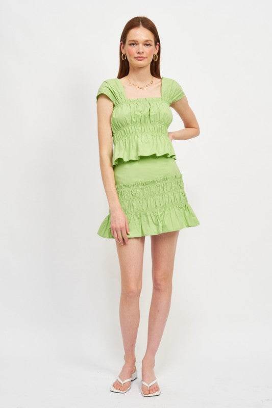 HIGH WAIST GATHERED MINI SKIRT - Shop Style & More | Fresh Looks, Everyday Deals & Free Shipping